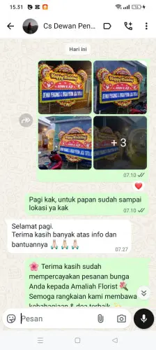 Testimonial Papan Bunga Pernikahan bau-bau