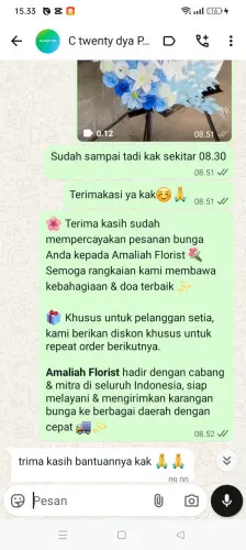 Testimonial Standing Flower bau-bau