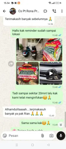 Testimonial Papan Bunga bau-bau